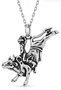 Bull Rider Pendant Necklace