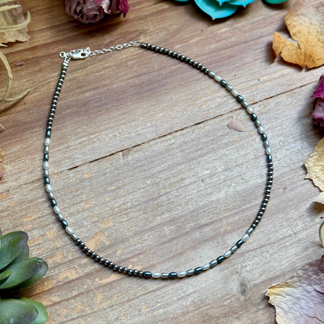 15.25” Freshwater Pearl Necklace – Sterling Silver Pearls Necklaces Shopify Collective The Bijoux FAB Jewelry The Bijoux FAB Jewelry