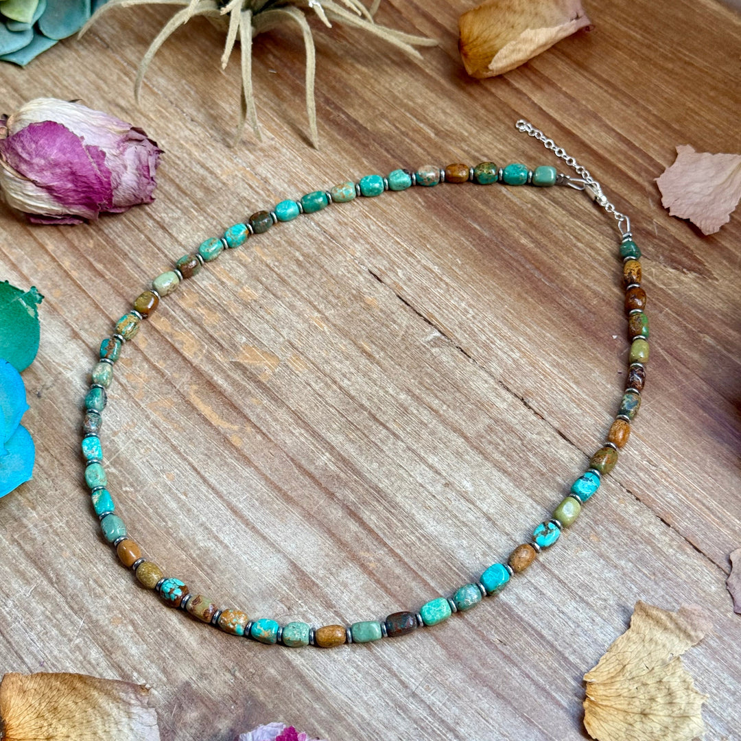 18” Turquoise Tube Necklace – Sterling Silver & Hematite Necklaces Shopify Collective The Bijoux FAB Jewelry The Bijoux FAB Jewelry