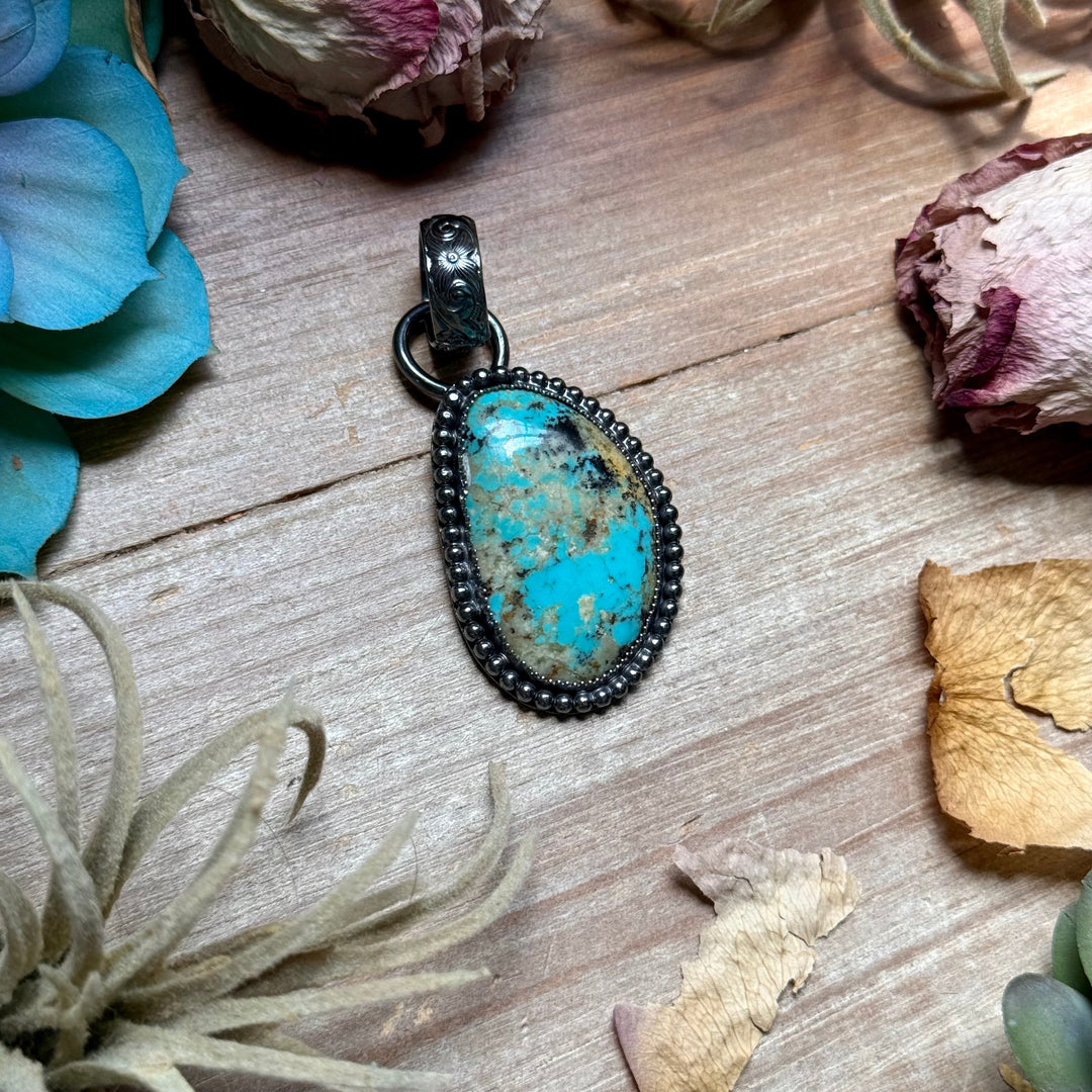 MJ Freeform Turquoise Pendant – Sterling Silver Pendant Shopify Collective The Bijoux FAB Jewelry The Bijoux FAB Jewelry