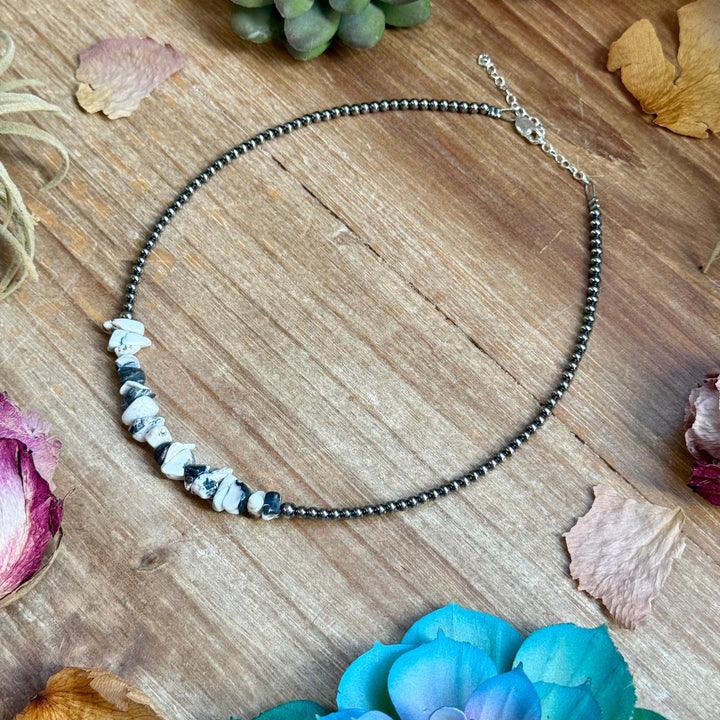 14” White Buffalo Choker – Sterling Silver Pearls Choker Shopify Collective The Bijoux FAB Jewelry The Bijoux FAB Jewelry