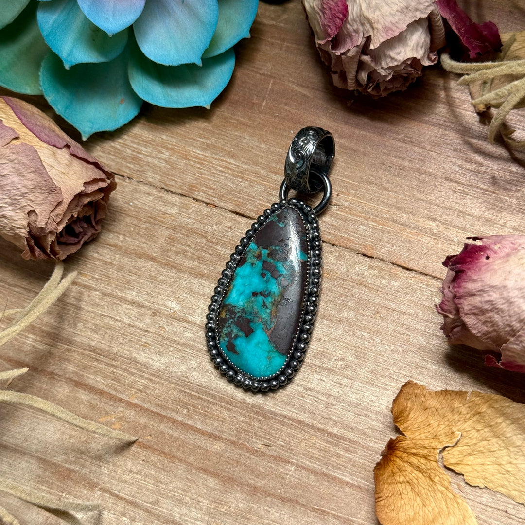 MJ Freeform Turquoise Pendant – Sterling Silver Pendant Shopify Collective The Bijoux FAB Jewelry The Bijoux FAB Jewelry