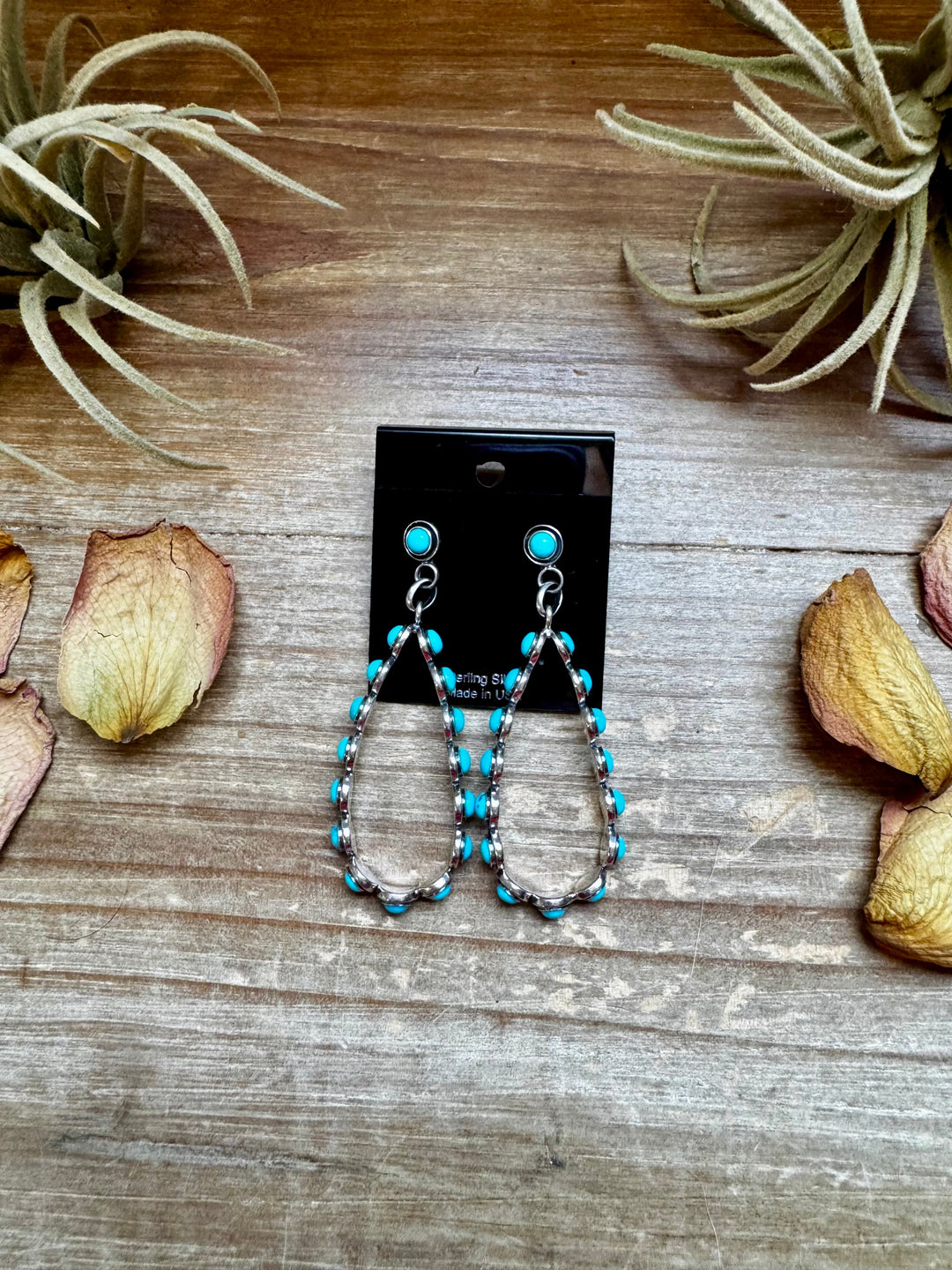Kingman Turquoise Dangle Earrings – Sterling Silver, Lightweight, USA Made Earrings Shopify Collective The Bijoux FAB Jewelry The Bijoux FAB Jewelry
