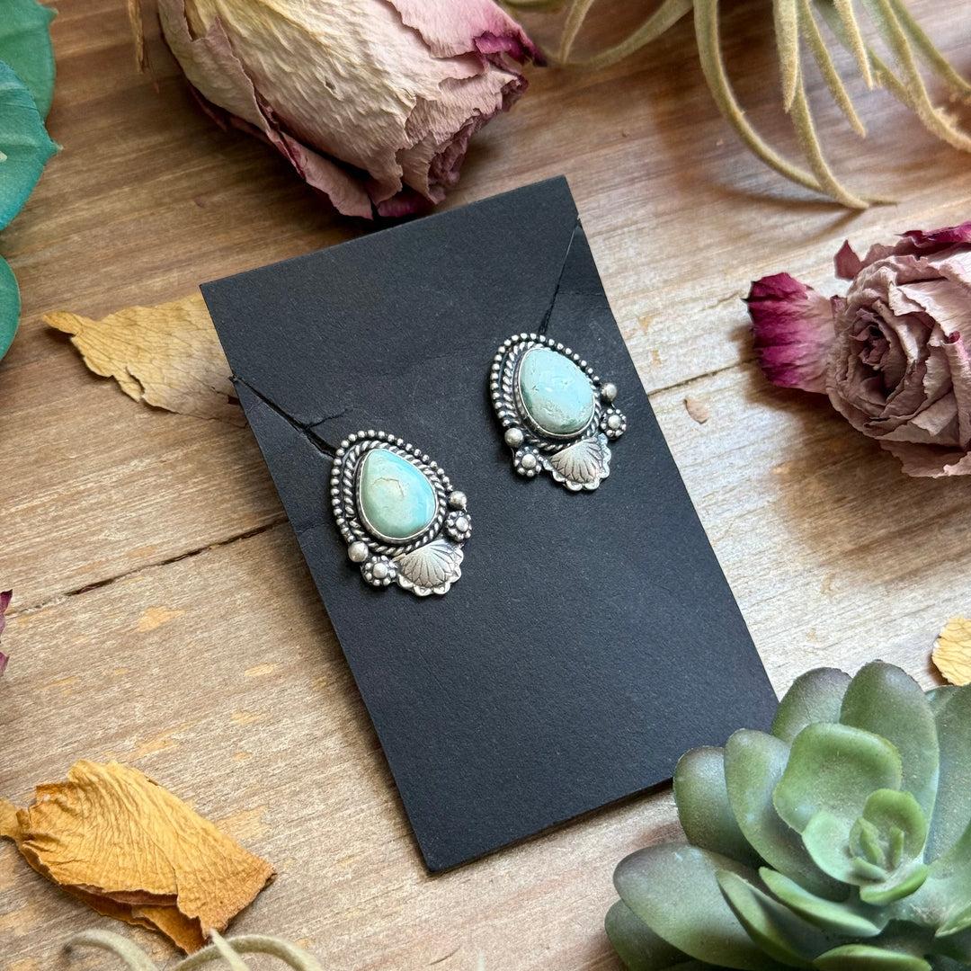 34 - Sterling Silver Dry Creek Turquoise Stud Earrings by Shay Pfeiffer Earrings Shopify Collective The Bijoux FAB Jewelry The Bijoux FAB Jewelry