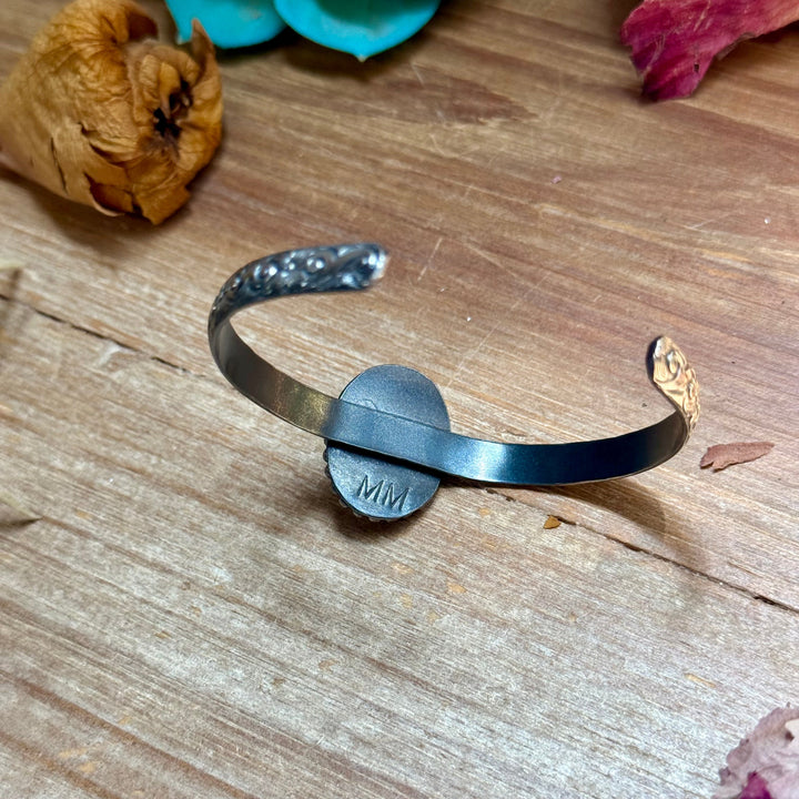 MJ Royston Turquoise Sterling Silver Cuff – Medium Stone cuff Shopify Collective The Bijoux FAB Jewelry The Bijoux FAB Jewelry