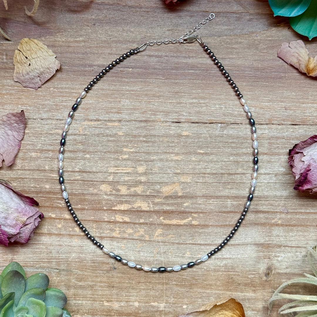 15.25” Freshwater Pearl Necklace – Sterling Silver Chain Necklaces Shopify Collective The Bijoux FAB Jewelry The Bijoux FAB Jewelry