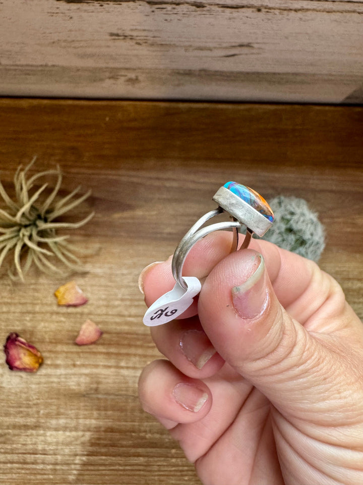 Heart Ring - Size 6 1/2 -Dahlia ring and sterling silver ring Shopify Collective The Bijoux FAB Jewelry The Bijoux FAB Jewelry