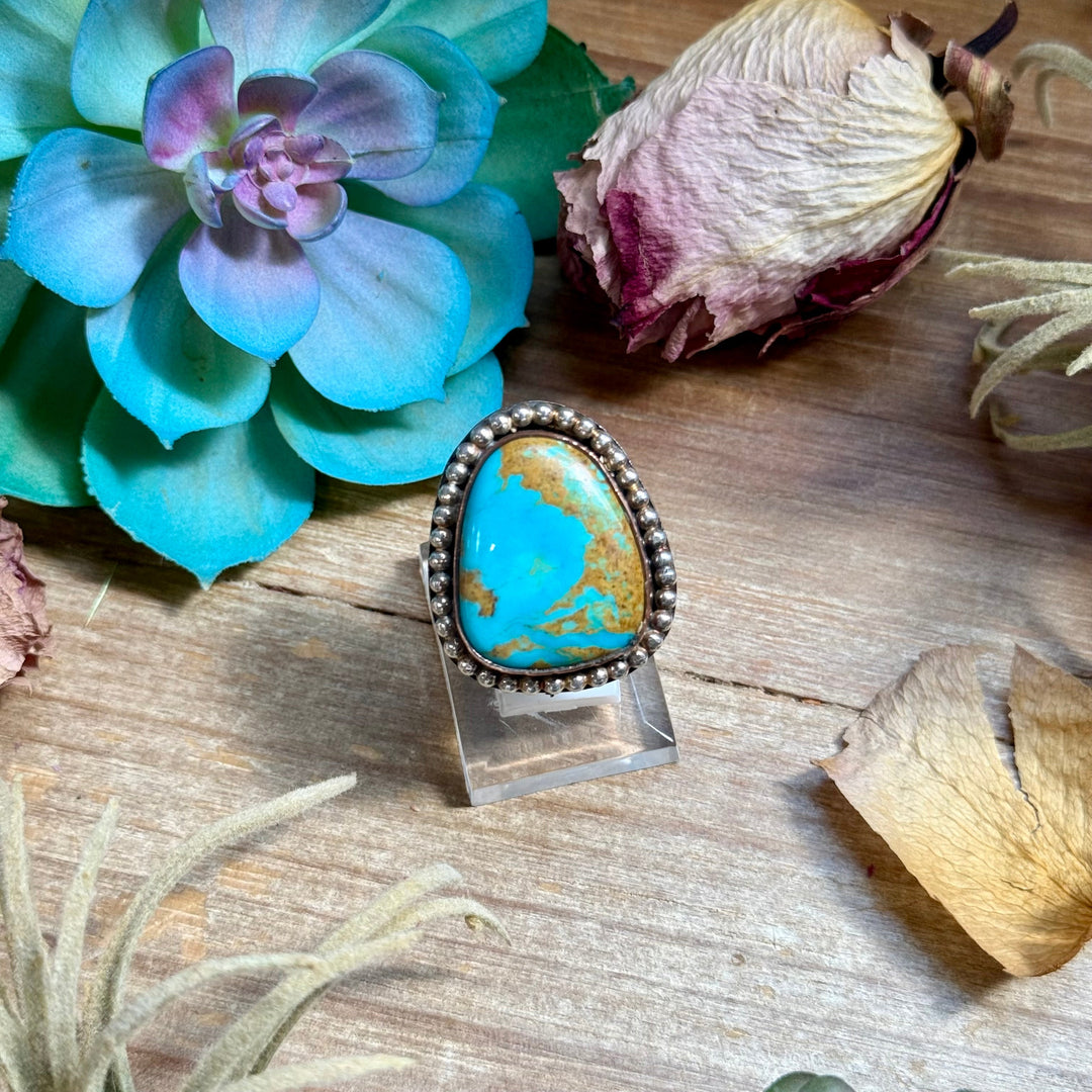 MJ Ring - Copper & Sterling Silver Blue Turquoise Adjustable Ring Shopify Collective The Bijoux FAB Jewelry The Bijoux FAB Jewelry