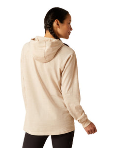 Ariat Ladies Oatmeal Heather Rebar Cotton Strong Hooded Long Sleeve Shirt