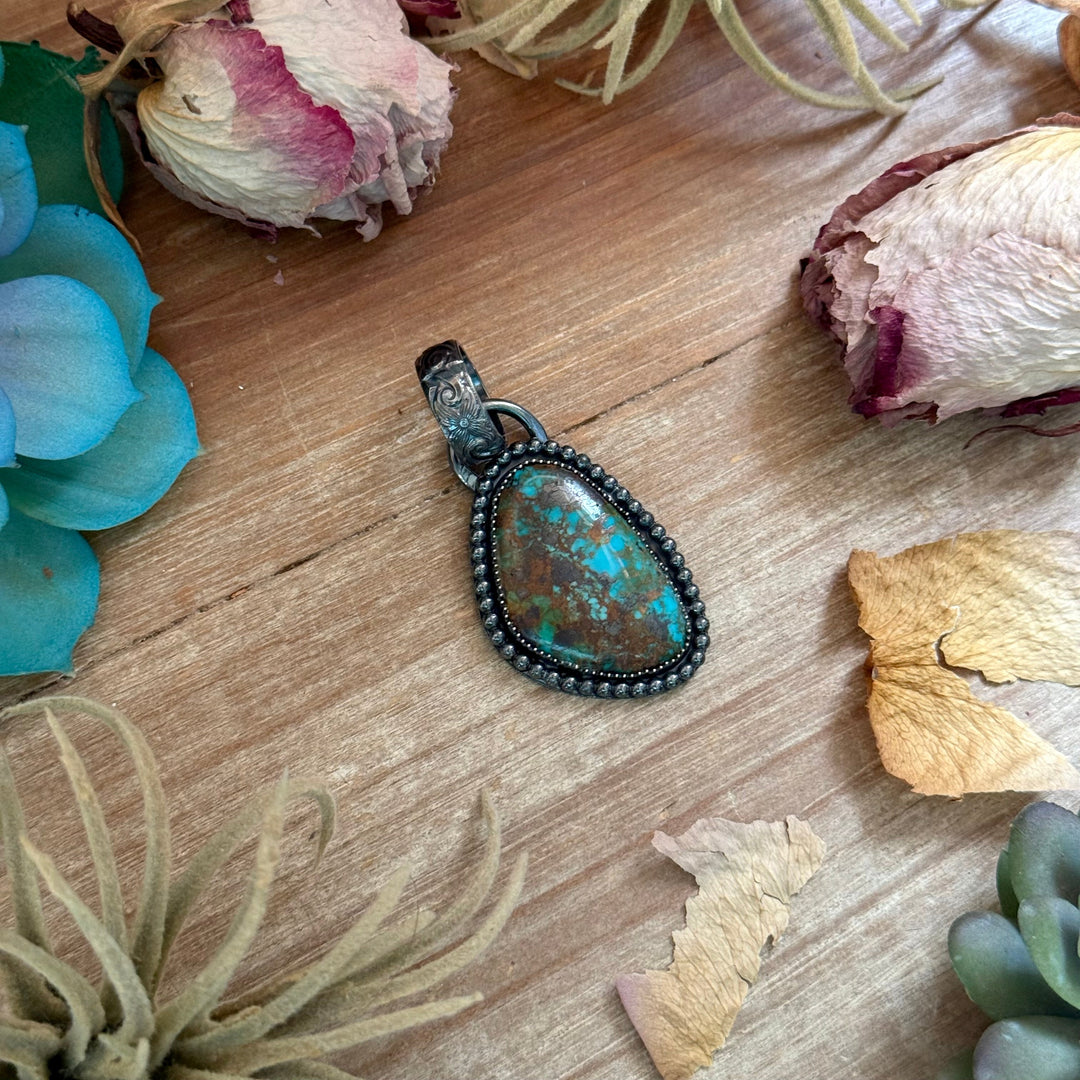 MJ Freeform Turquoise Pendant – Sterling Silver Pendant Shopify Collective The Bijoux FAB Jewelry The Bijoux FAB Jewelry