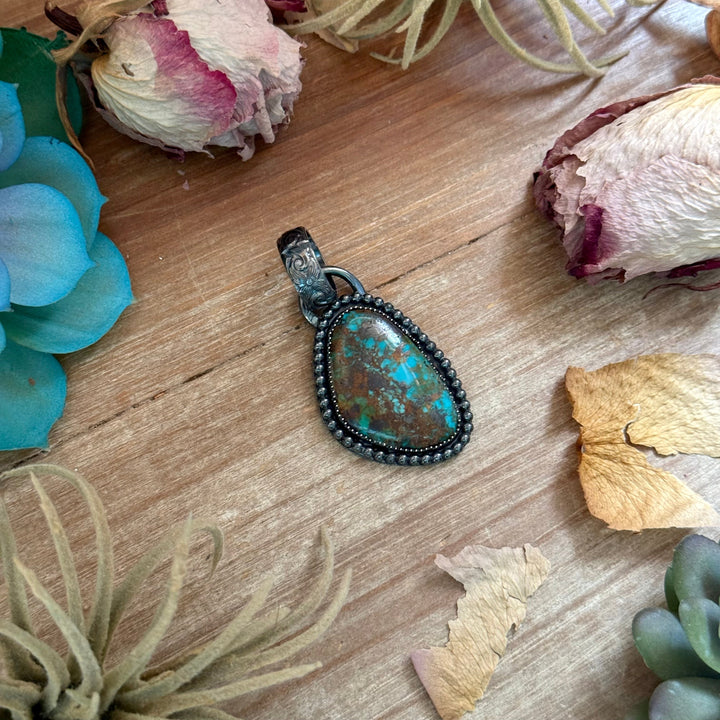MJ Freeform Turquoise Pendant – Sterling Silver Pendant Shopify Collective The Bijoux FAB Jewelry The Bijoux FAB Jewelry