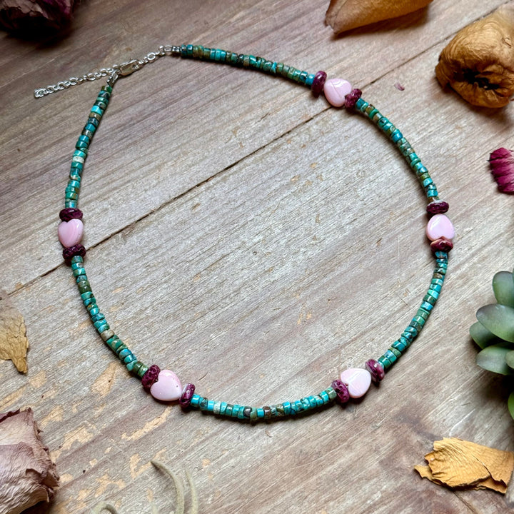 Color Pop Summer Necklace – Turquoise, Purple Spiny & Pink Conch 16" Necklaces Shopify Collective The Bijoux FAB Jewelry The Bijoux FAB Jewelry