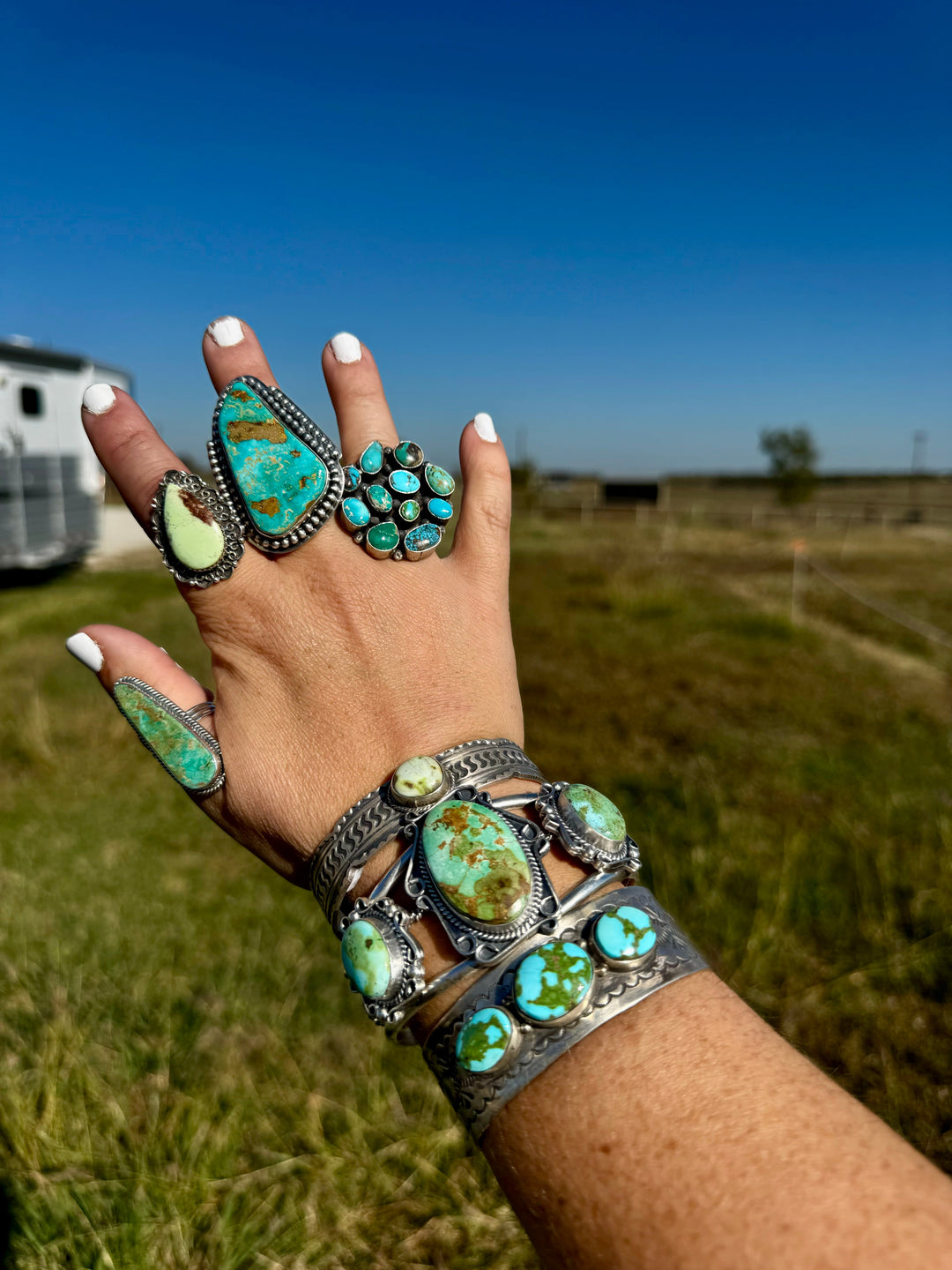 Round ring- size 6.5 - Sonoran Gold turquoise ring and sterling silver ring Shopify Collective The Bijoux FAB Jewelry The Bijoux FAB Jewelry