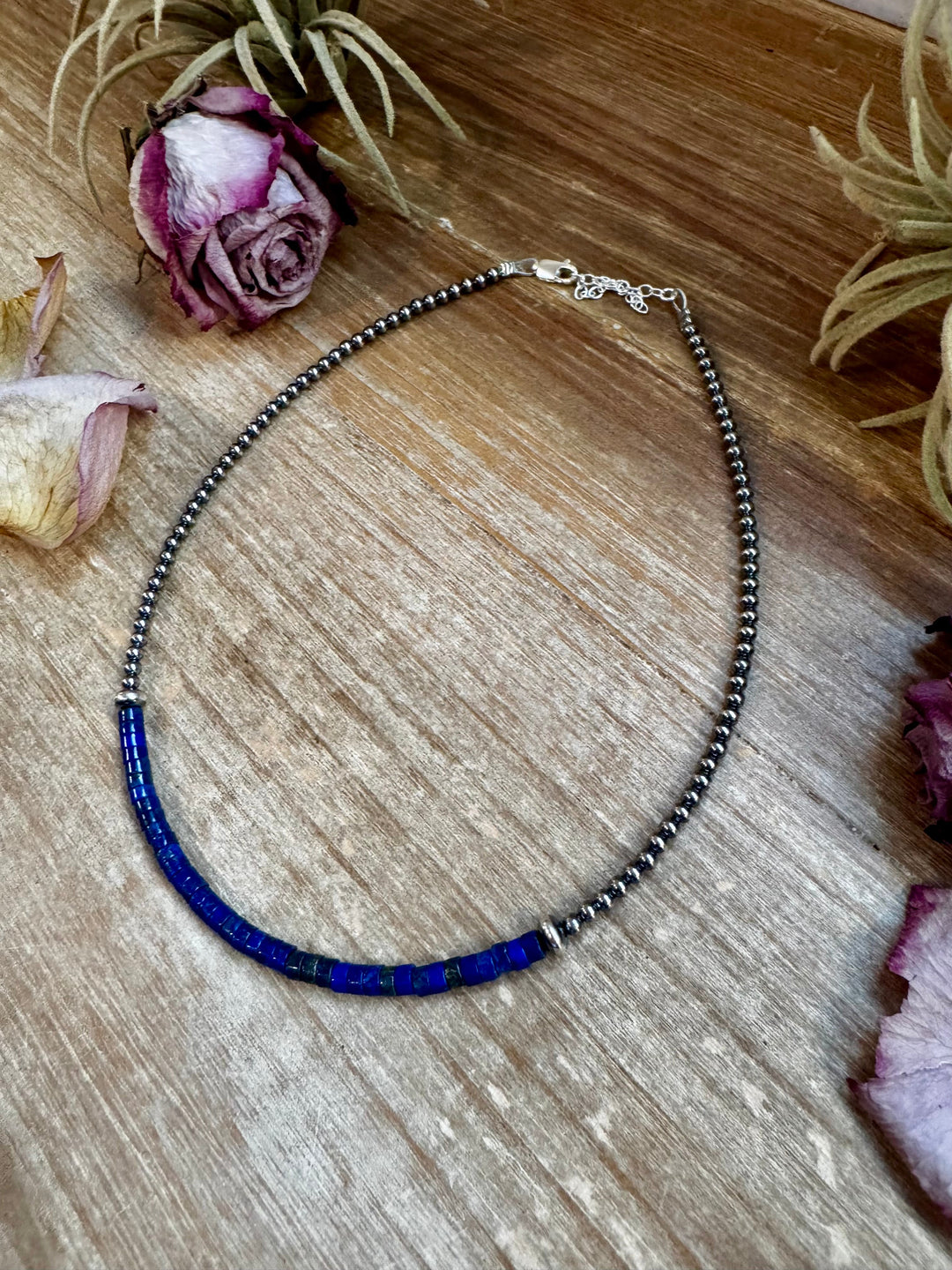 Lapis & Sterling Silver Pearl Choker Choker Shopify Collective The Bijoux FAB Jewelry The Bijoux FAB Jewelry