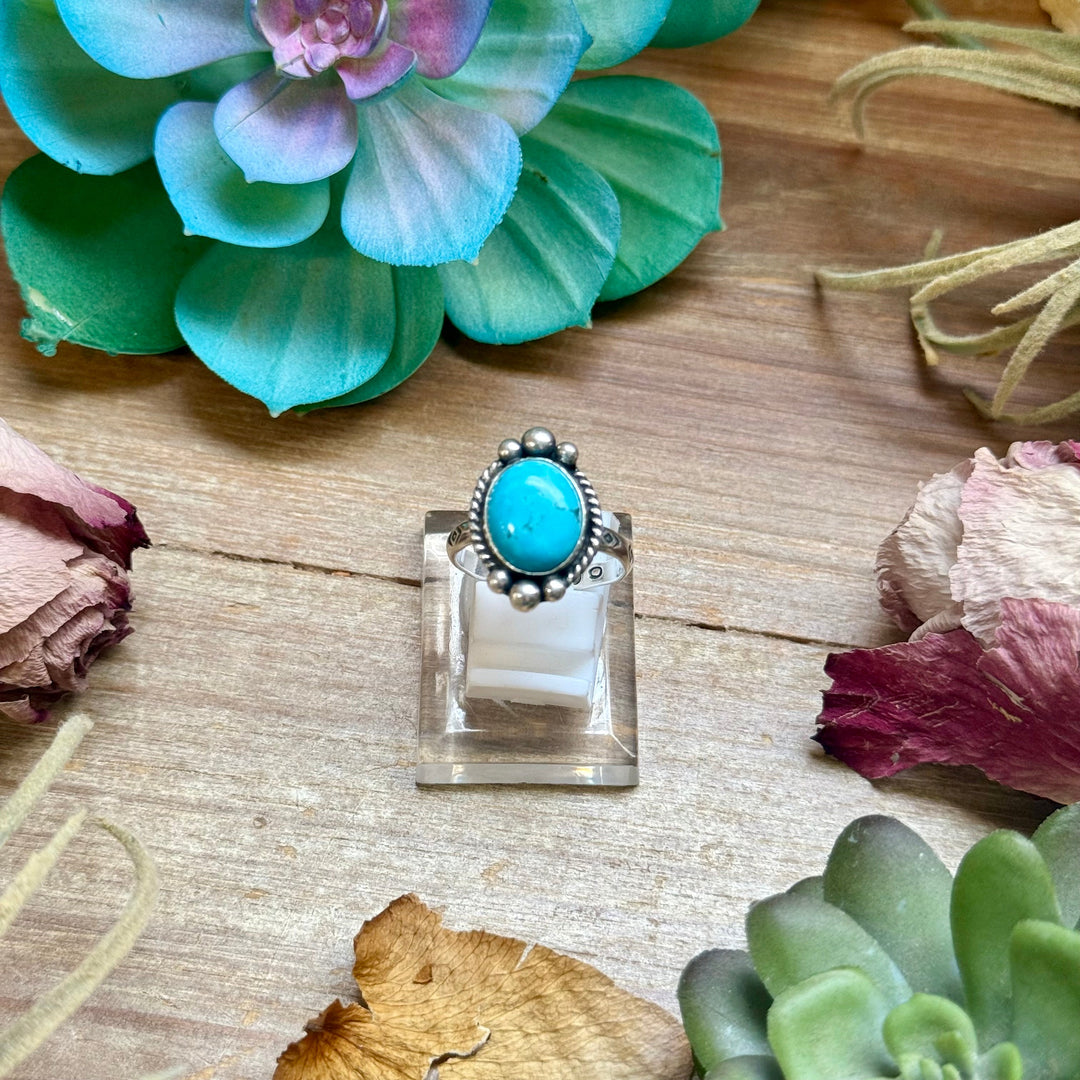 140 - Sterling Silver Kingman Turquoise Medicine Man Eye Stamped Stacking Ring by Jason Ogg ring Shopify Collective The Bijoux FAB Jewelry The Bijoux FAB Jewelry