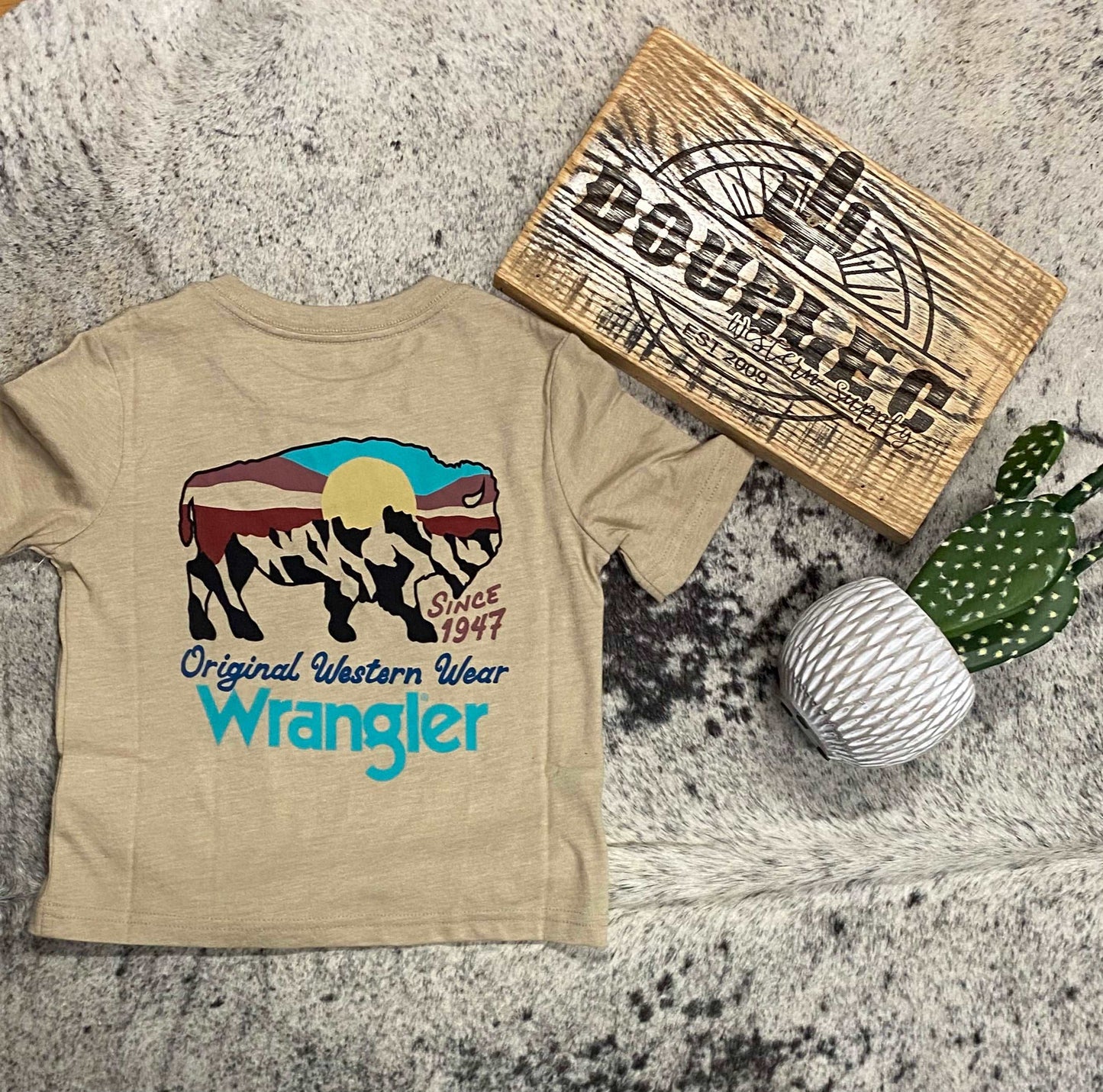 Wrangler Boy's Short Sleeve Bison Graphic T-Shirt in Trench Coat Children’s Clothing Wrangler WRANGLER