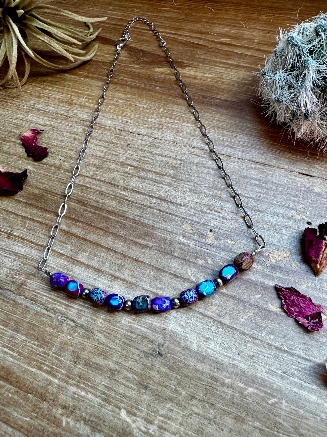 16 inch chain choker and Verascite sea sediment and sterling silver purple Necklaces Shopify Collective The Bijoux FAB Jewelry The Bijoux FAB Jewelry