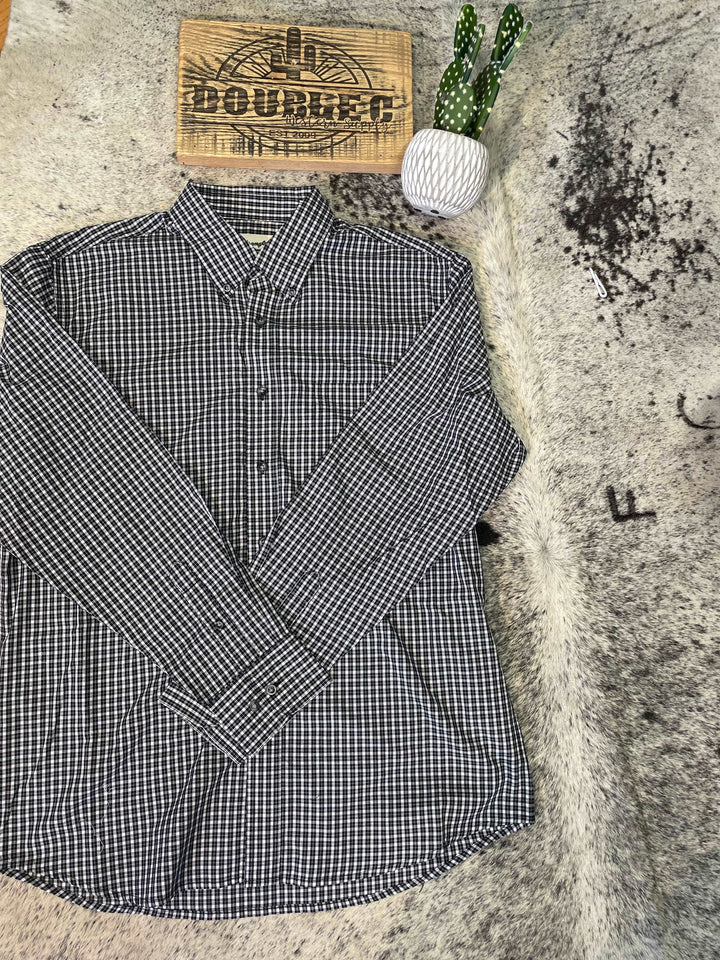 Wrangler Riata Classic Fit Easy Care Plaid Button L/S Shirts &amp; Tops Men&