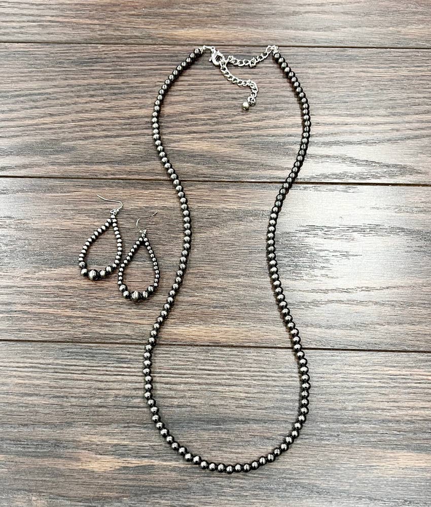 738635, Polish Navajo Bead Necklace Earrings Set ISAC Trading Inc