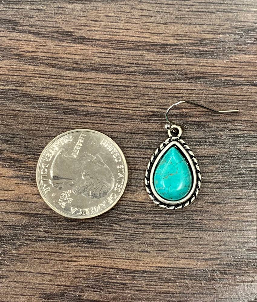 721936-1, 13mm Drop Turquoise Earrings Earrings ISAC Trading Inc