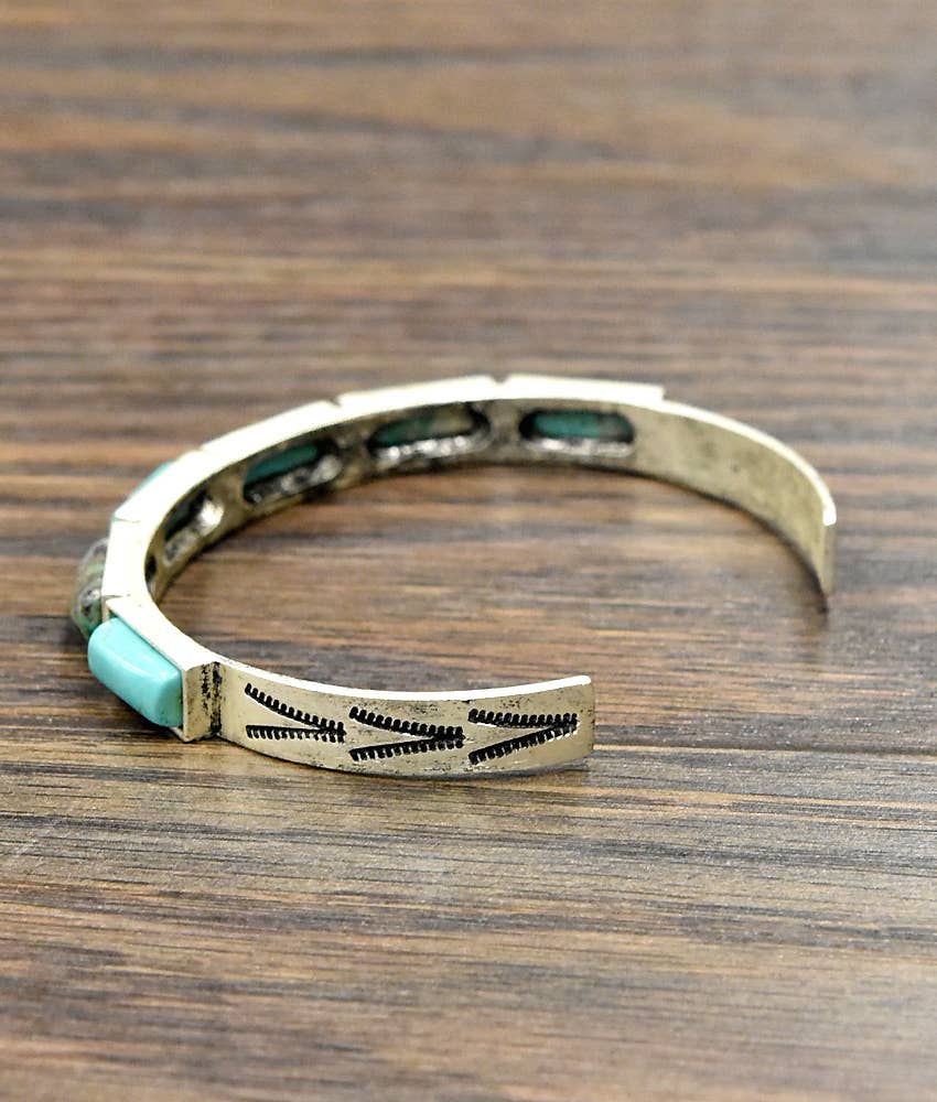 710953, Bar Turquoise Cuff Bracelet - Double C Western SupplyISAC Trading Inc