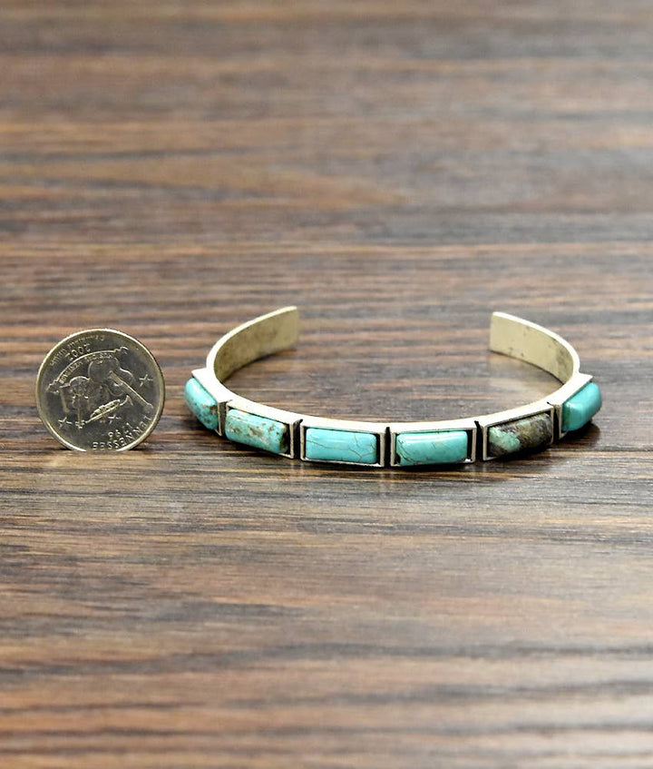710953, Bar Turquoise Cuff Bracelet - Double C Western SupplyISAC Trading Inc