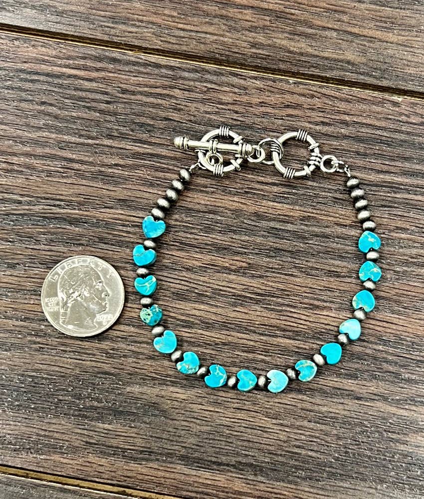 711471, Handmade 6mm Heart Gemstone Adjustable Bracelet - Double C Western SupplyISAC Trading Inc