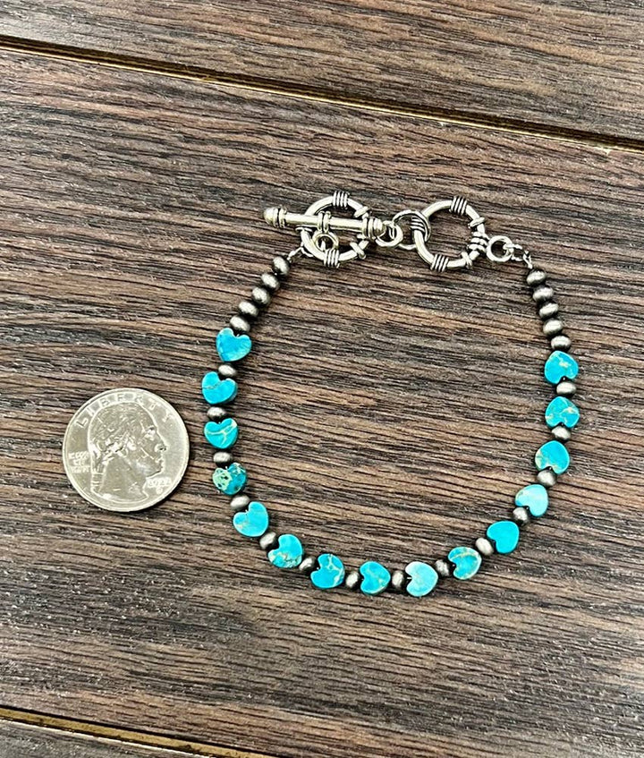 711471, Handmade 6mm Heart Gemstone Adjustable Bracelet - Double C Western SupplyISAC Trading Inc