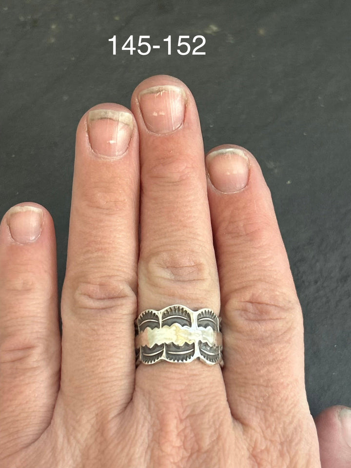 145-152 Sterling Silver Hand Milled Stamped Scalloped Edge Ring by Jason Ogg ring Shopify Collective The Bijoux FAB Jewelry The Bijoux FAB Jewelry