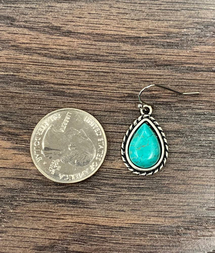 721936-1, 13mm Drop Turquoise Earrings - Double C Western SupplyISAC Trading Inc