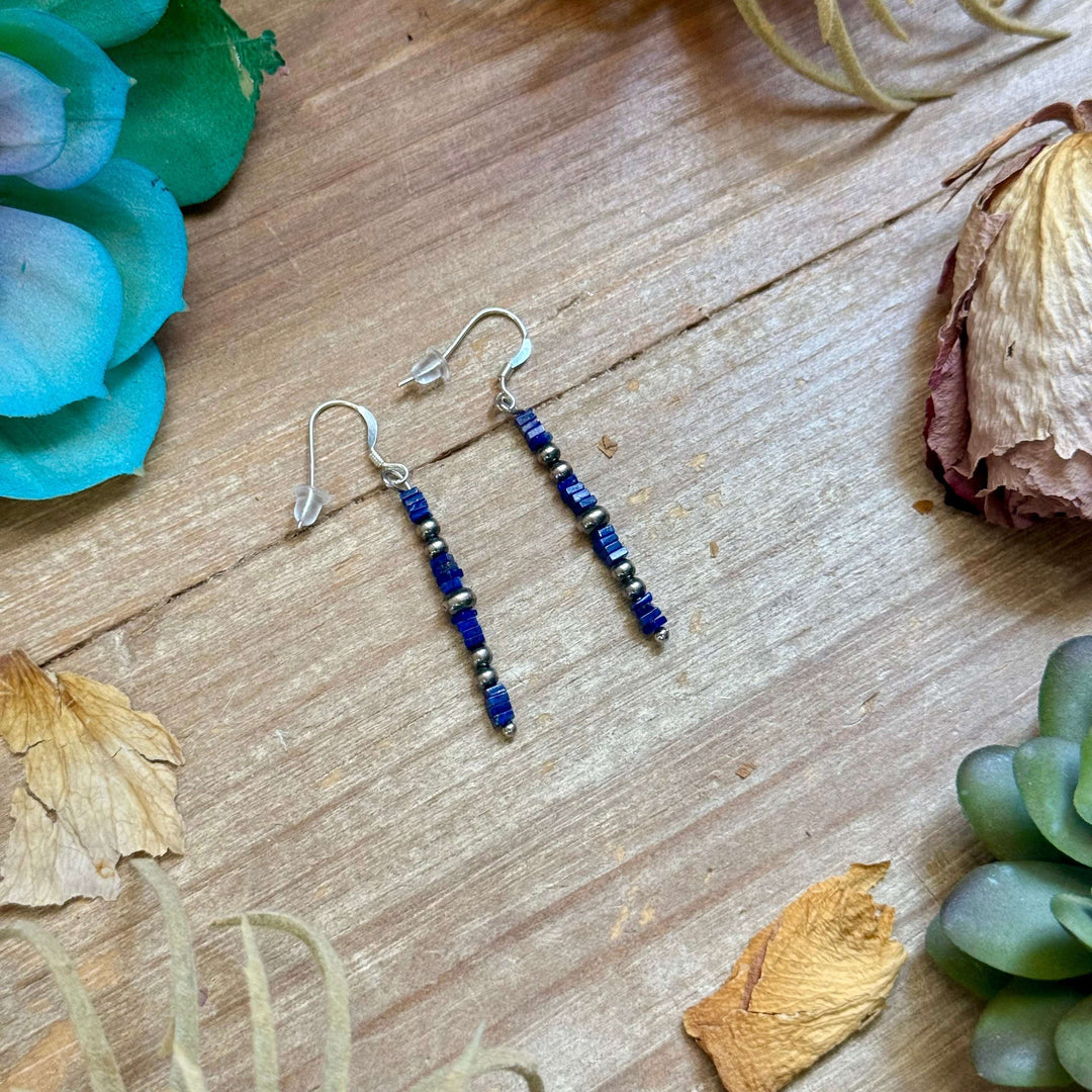 Blue Lapis Cube Dangle Earrings Earrings Shopify Collective The Bijoux FAB Jewelry The Bijoux FAB Jewelry