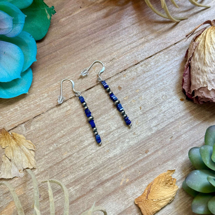 Blue Lapis Cube Dangle Earrings Earrings Shopify Collective The Bijoux FAB Jewelry The Bijoux FAB Jewelry