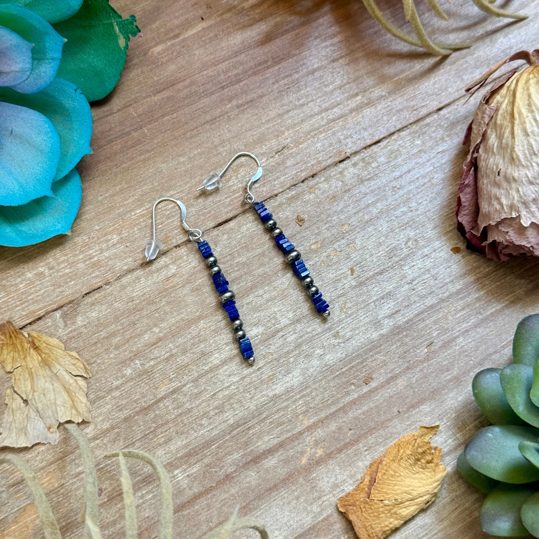 Blue Lapis Cube Dangle Earrings Earrings Shopify Collective The Bijoux FAB Jewelry The Bijoux FAB Jewelry