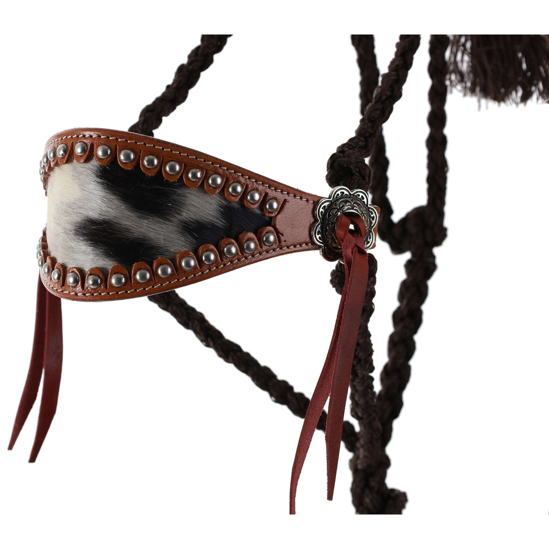 Showman Cowpuncher Brown Mule Tape Bronc Halter with Lead 722802 Halter w/Lead Rope Halter Lead Rope Tack Shiloh