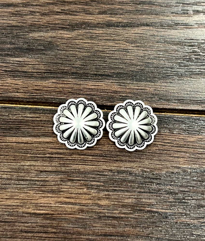 723112, Brass Concho Stud Earrings - Double C Western SupplyISAC Trading Inc