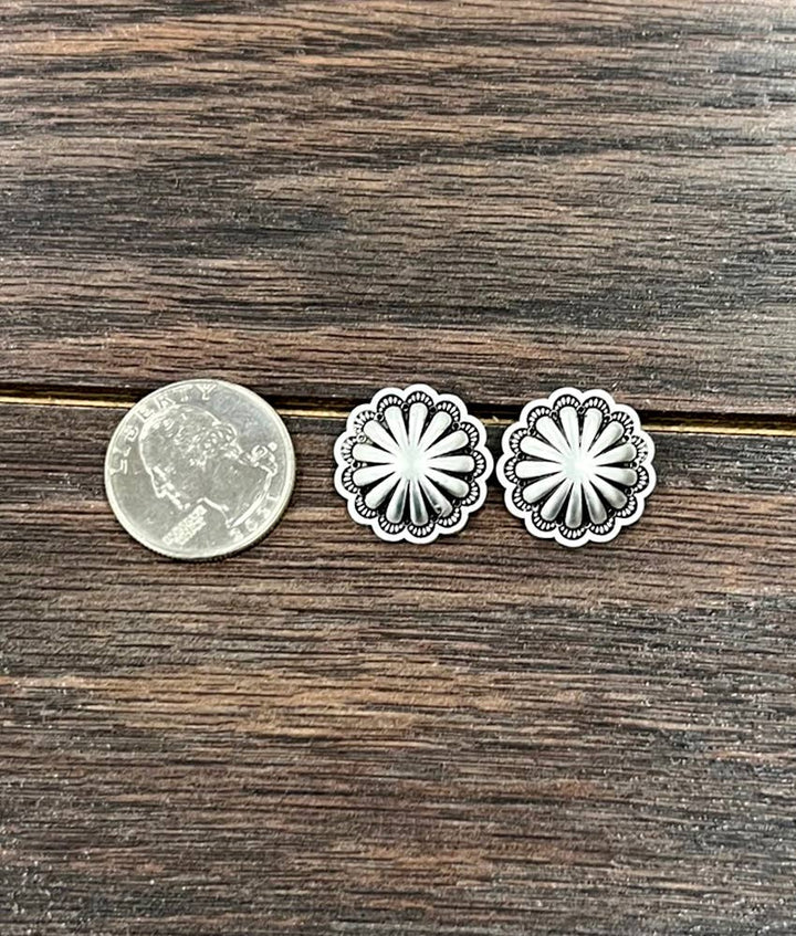 723112, Brass Concho Stud Earrings - Double C Western SupplyISAC Trading Inc