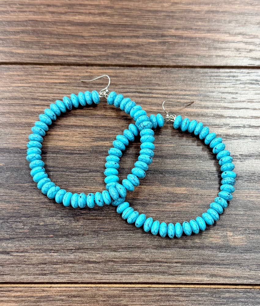 726541, 2.5" Handmade Bead Hoop Earrings - Double C Western SupplyISAC Trading Inc