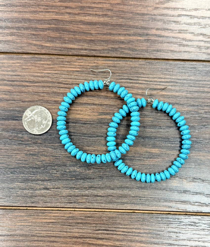 726541, 2.5" Handmade Bead Hoop Earrings - Double C Western SupplyISAC Trading Inc