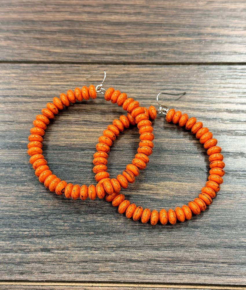 726542, 2.5" Handmade Bead Hoop Earrings - Double C Western SupplyISAC Trading Inc