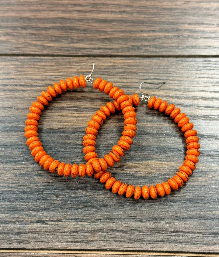 726542, 2.5" Handmade Bead Hoop Earrings - Double C Western SupplyISAC Trading Inc