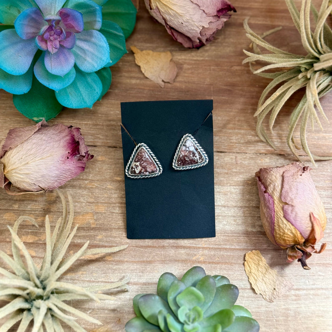 52 - Sterling Silver Wild Horse Jasper Stud Earrings by Jason Ogg Earrings Shopify Collective The Bijoux FAB Jewelry The Bijoux FAB Jewelry