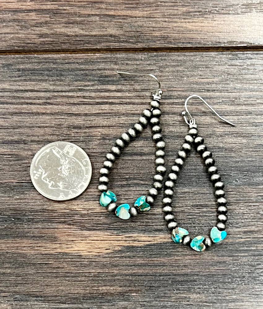 726193, Handmade Navajo Heart Gemstone Earrings ISAC Trading Inc