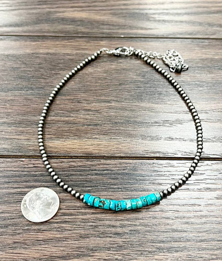 735790, 15" Handmade Navajo Gemstone Necklace - Double C Western SupplyISAC Trading Inc