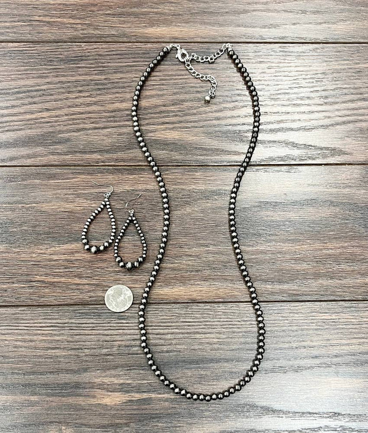 738635, Polish Navajo Bead Necklace Earrings Set - Double C Western SupplyISAC Trading Inc