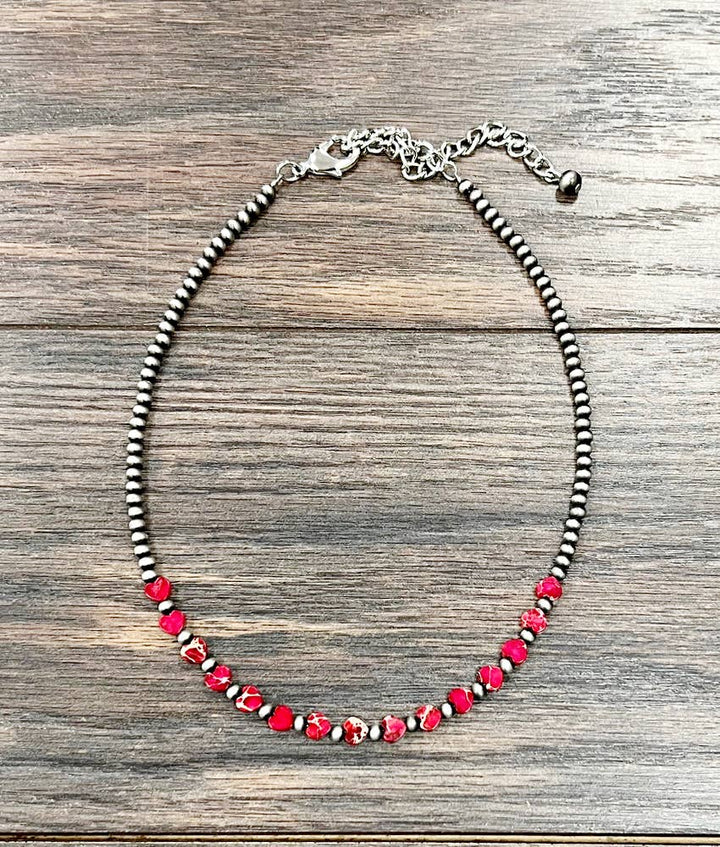 739105, Handmade 15" Navajo Heart Gemstone Necklace - Double C Western SupplyISAC Trading Inc