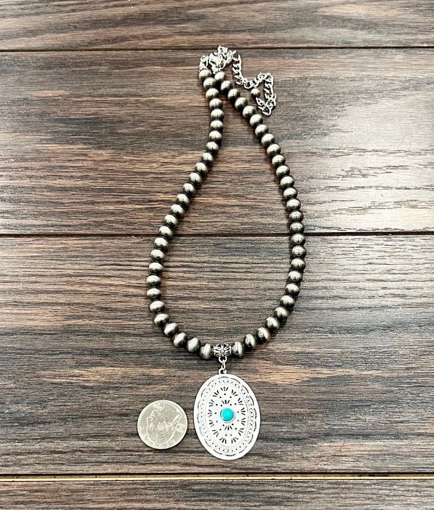 739665, 16" Handmade Navajo Concho Necklace - Double C Western SupplyISAC Trading Inc