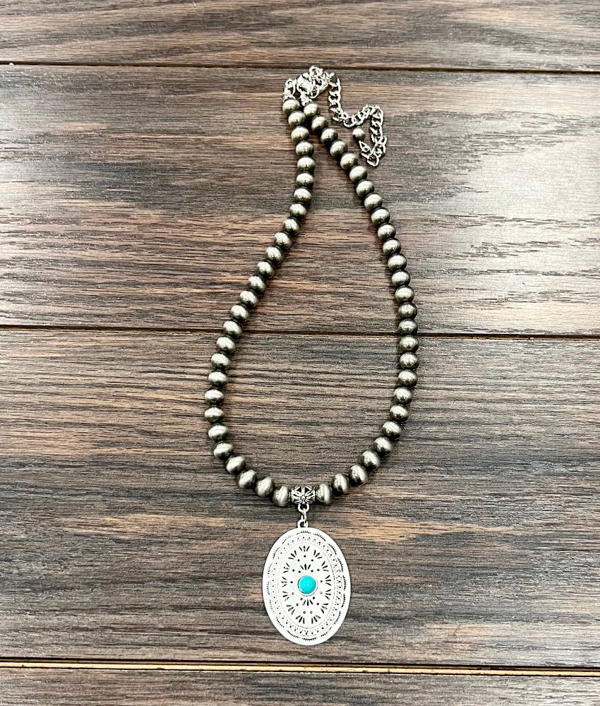 739665, 16" Handmade Navajo Concho Necklace - Double C Western SupplyISAC Trading Inc