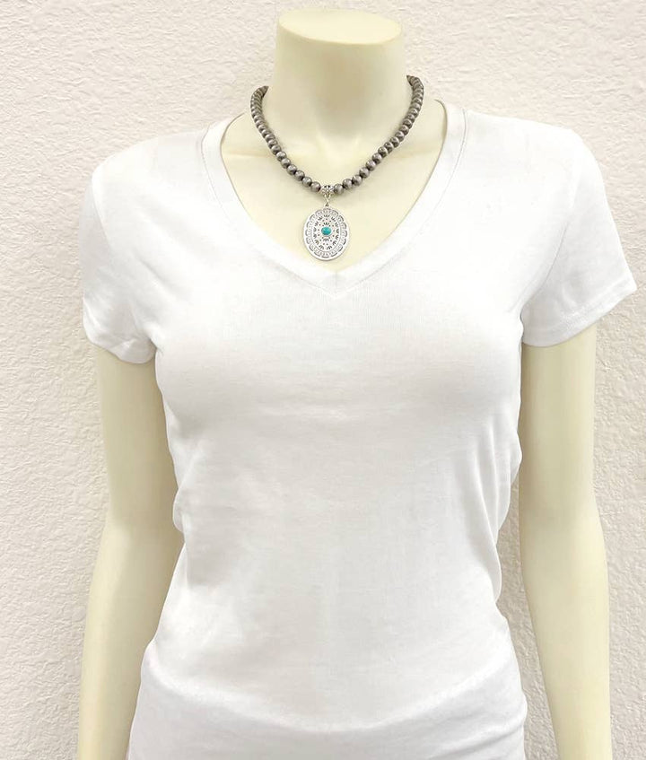 739665, 16" Handmade Navajo Concho Necklace - Double C Western SupplyISAC Trading Inc
