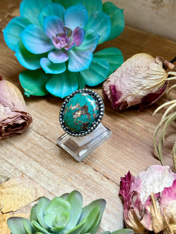 MJ Sterling Silver Turquoise Statement Ring – Adjustable Ring Shopify Collective The Bijoux FAB Jewelry The Bijoux FAB Jewelry