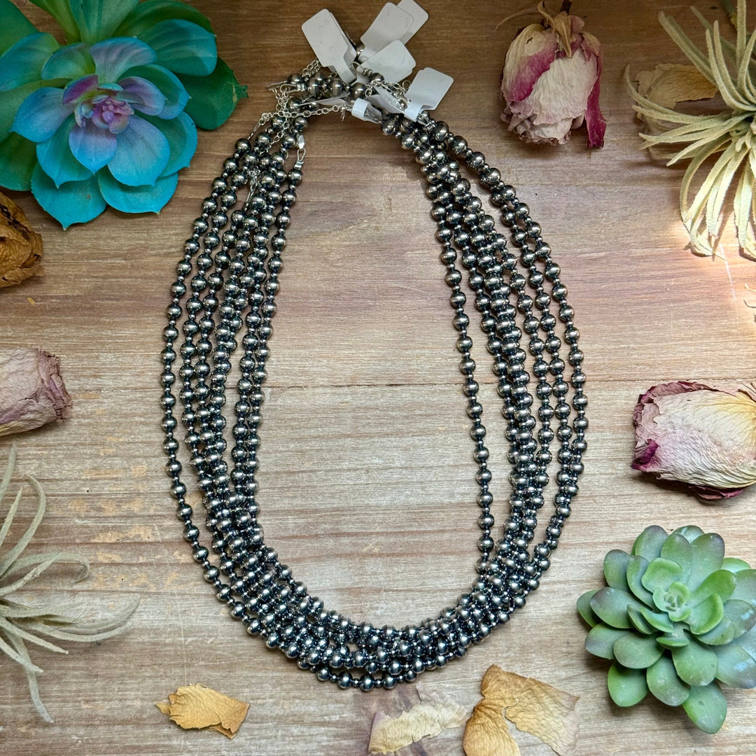 20 inch - Alternating Sterling Silver Pearl Necklace Necklaces Shopify Collective The Bijoux FAB Jewelry The Bijoux FAB Jewelry